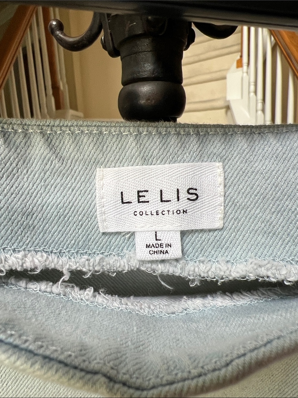 Le Lis Light Blue Denim Mini Skirt with White Star Appliqués - Picture 2 of 12